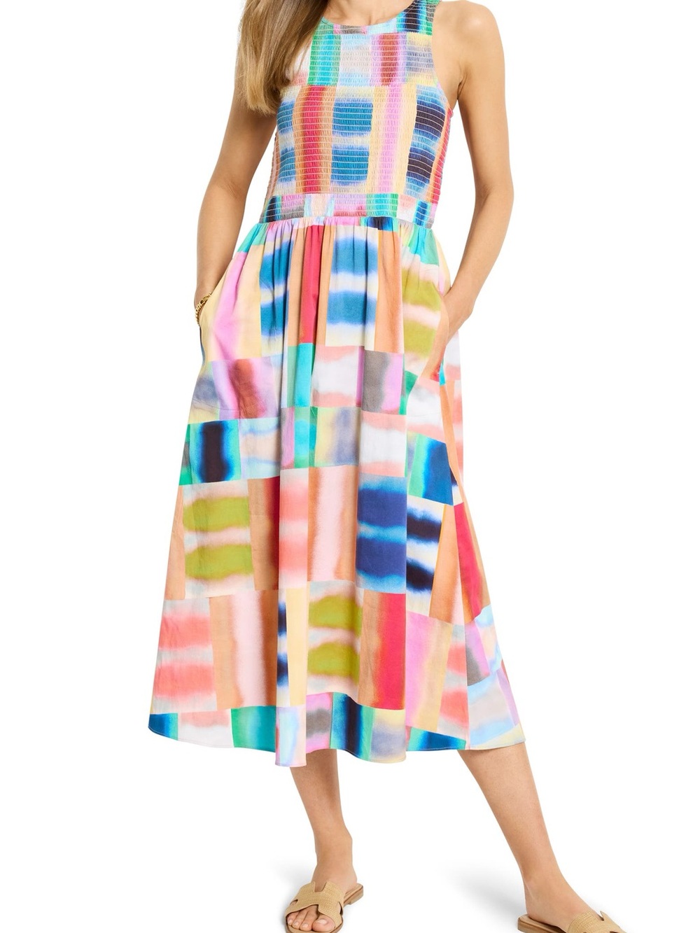 NIC + ZOE Anna Portofino Print Midi Sundress (large)